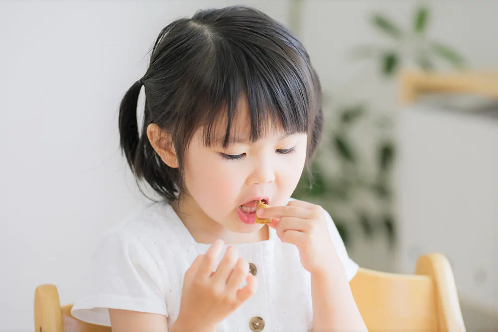 よく噛んで食事をする